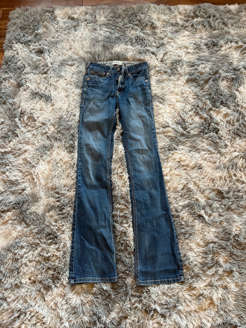 Ariat Midwash Flared Jeans in Blue Denim